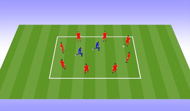 Football/Soccer Session Plan Drill (Colour): Rondo 8v2