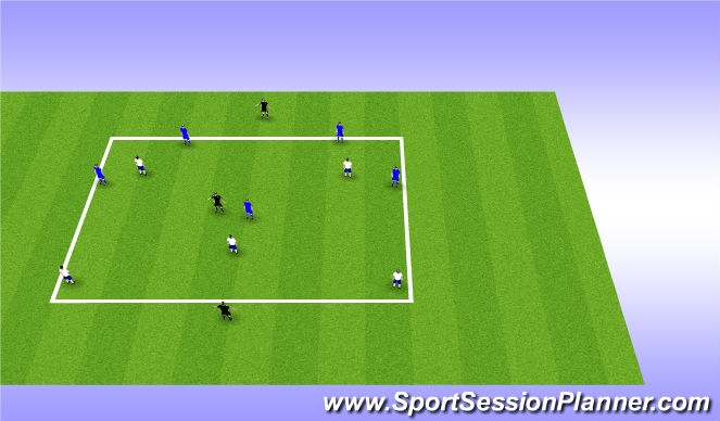 Football/Soccer Session Plan Drill (Colour): 5v5+3