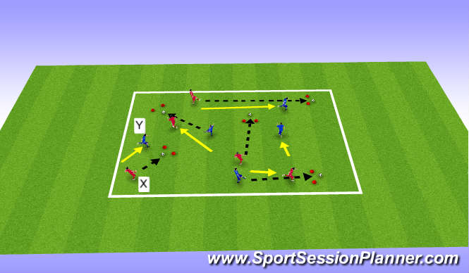 Football/Soccer Session Plan Drill (Colour): Tech   (IFR)