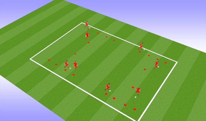 Football/Soccer Session Plan Drill (Colour): Dribble Tag 