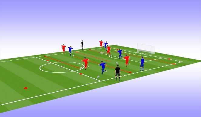 Football/Soccer Session Plan Drill (Colour): Running with the Ball Skill 1