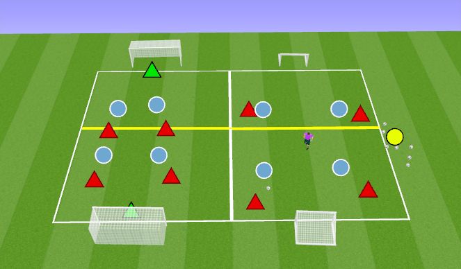 Football/Soccer Session Plan Drill (Colour): 4v4 + 1 Breaking Line Game