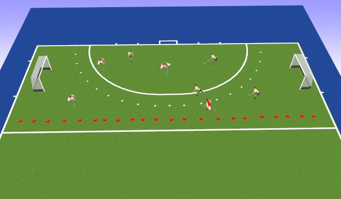 Hockey Session Plan Drill (Colour): Play into space game