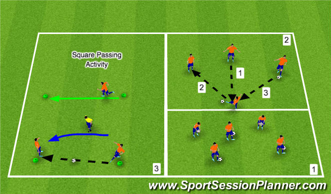 Football/Soccer Session Plan Drill (Colour): Warm up/fitness