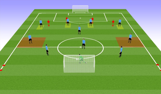 Football/Soccer Session Plan Drill (Colour): Playing out the back Half-Field