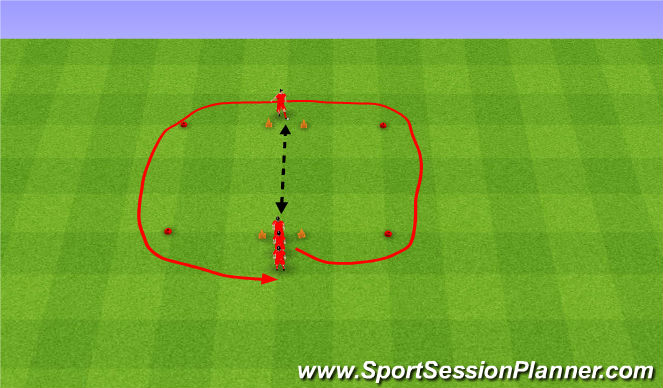 Football/Soccer Session Plan Drill (Colour): Relays. Sztafeta