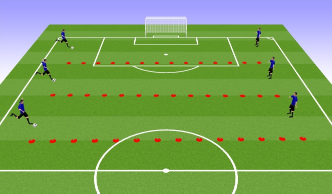 Football/Soccer Session Plan Drill (Colour): Long passing - switching play