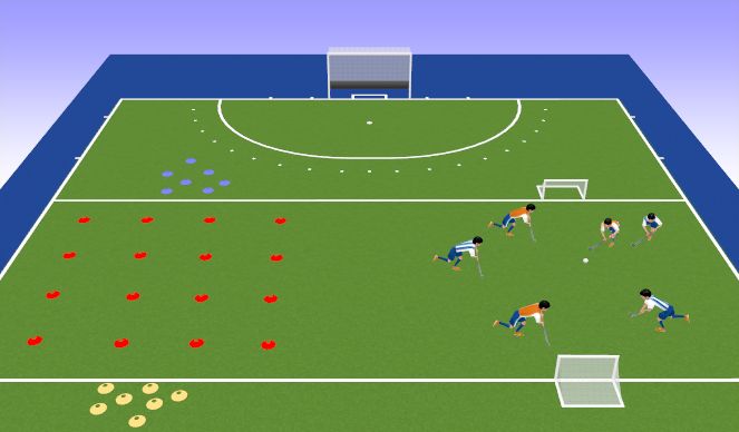 Hockey Session Plan Drill (Colour): 3 in a row