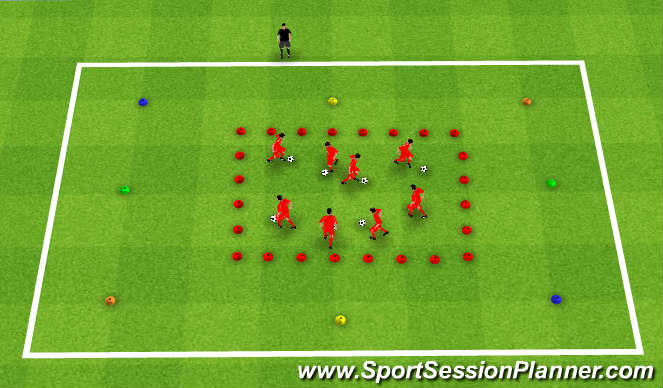 Football/Soccer Session Plan Drill (Colour): The Dribbling Game