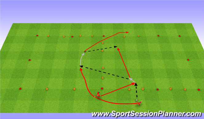 Football/Soccer Session Plan Drill (Colour): Passing maze games. Gry w labiryncie: Podania.