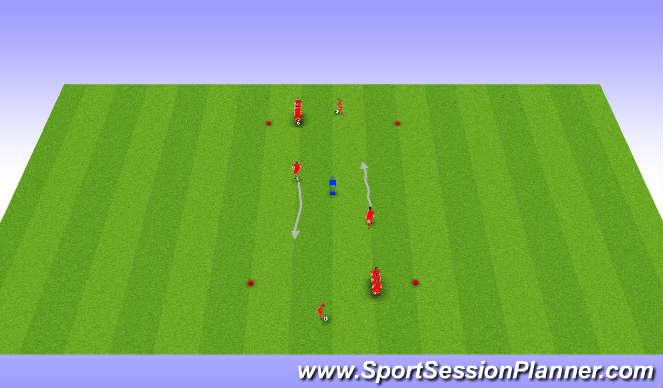 Football/Soccer Session Plan Drill (Colour): Dribbling with speed