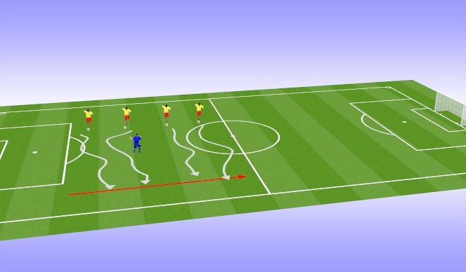 Football/Soccer Session Plan Drill (Colour): skills game 2 - dribbling 