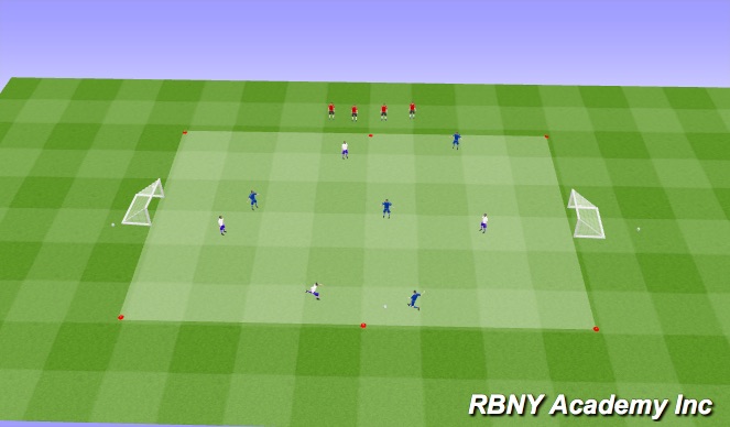 Football/Soccer Session Plan Drill (Colour): Scrimmage as the players arrive