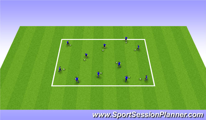 Football/Soccer Session Plan Drill (Colour): Changing Direction and Speed