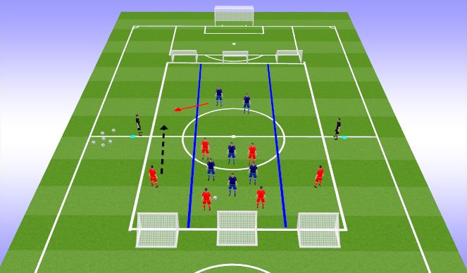 Football/Soccer Session Plan Drill (Colour): 6v4 