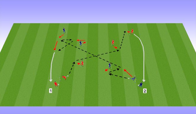 Football/Soccer Session Plan Drill (Colour): Playing on Different Lines Warmup