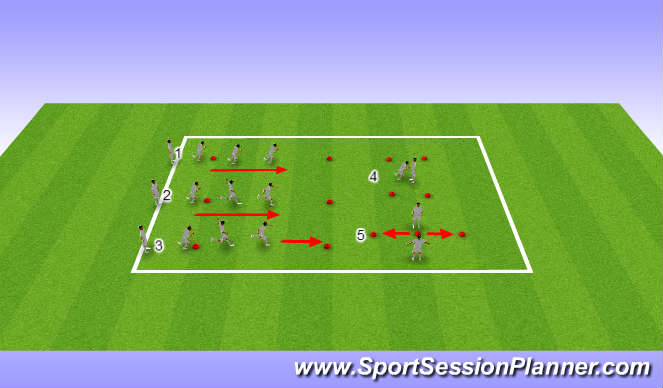 Football/Soccer Session Plan Drill (Colour): U12s, Week 16, Session 1, Landing Mechanics and Agility