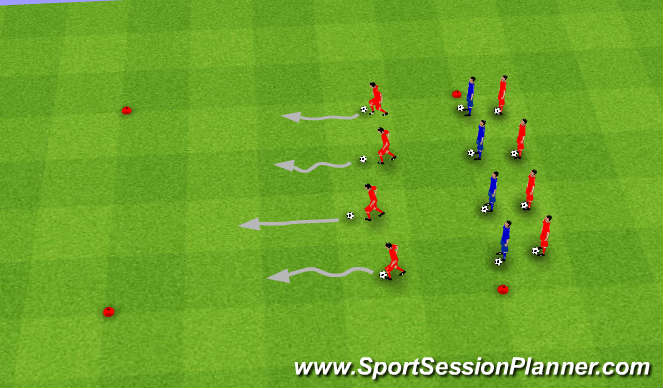 Football/Soccer Session Plan Drill (Colour): Quick first step
