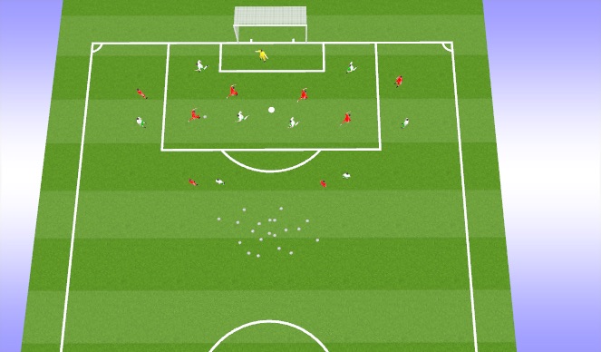 Football/Soccer Session Plan Drill (Colour): 4v4 Bumper - Inside 18