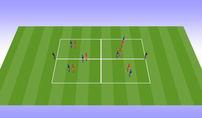 Football/Soccer Session Plan Drill (Colour): 6v6+target players