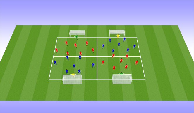 Football/Soccer Session Plan Drill (Colour): 8v8 tournment