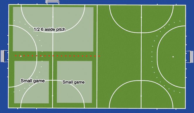 Hockey Session Plan Drill (Colour): Session 1 layout