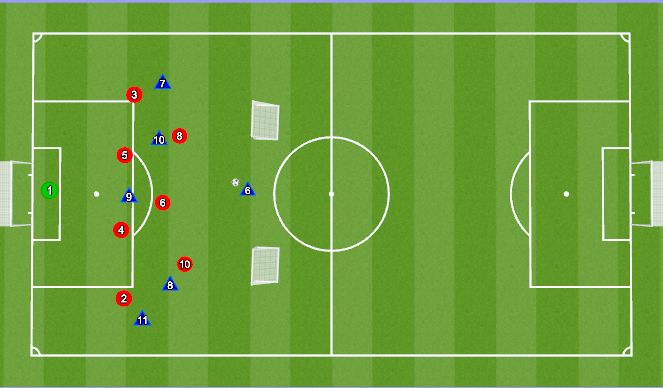 Football/Soccer Session Plan Drill (Colour): 6 v 7 Framing