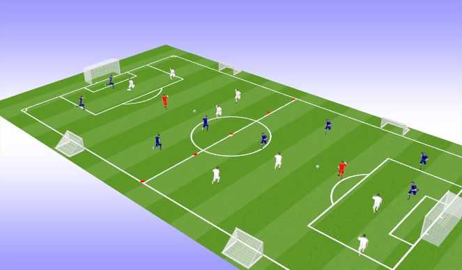 Football/Soccer Session Plan Drill (Colour): Small sided game 4v4+1