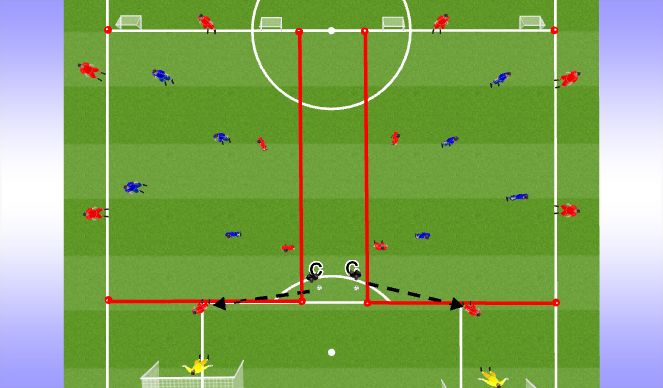 Football/Soccer Session Plan Drill (Colour): Playing out 6v4