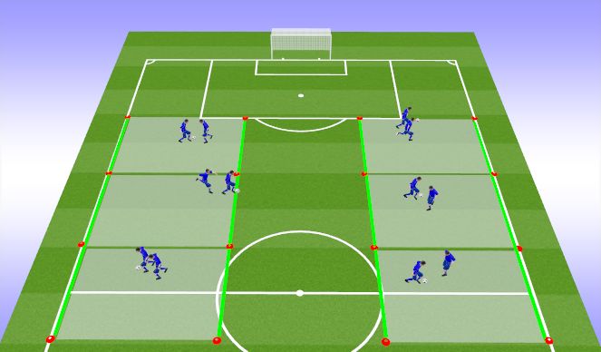 Football/Soccer Session Plan Drill (Colour): Dribbling 1v1 - King (Queen) of the Ring