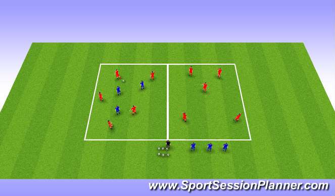 Football/Soccer Session Plan Drill (Colour): Positioning Game - Phase 1 start