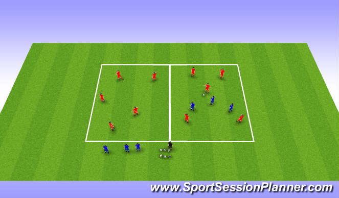 Football/Soccer Session Plan Drill (Colour): Phase 2 switch play