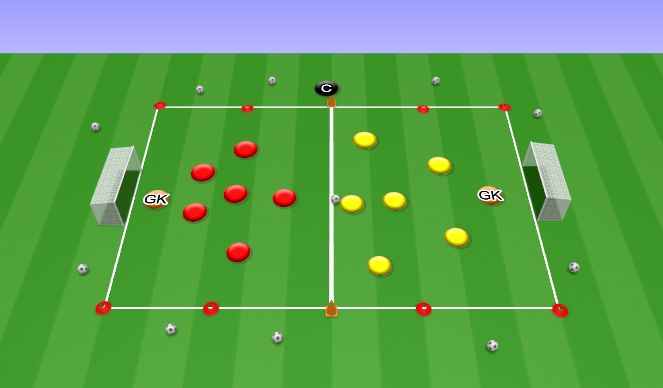 Football/Soccer Session Plan Drill (Colour): SSG - 5 v 5