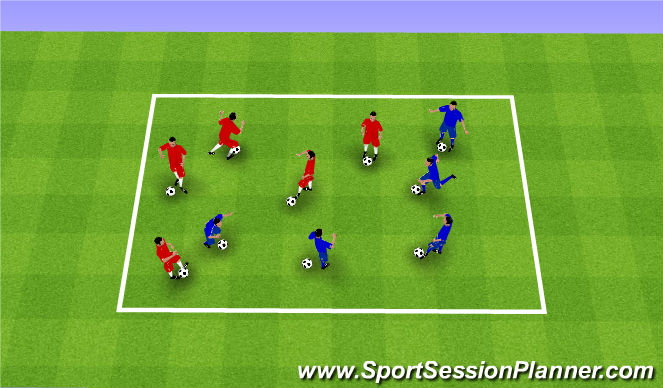 Football/Soccer Session Plan Drill (Colour): It's a Knockout