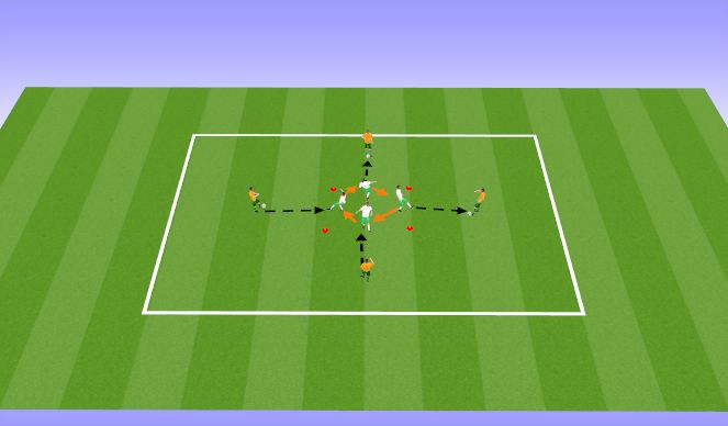 Football/Soccer Session Plan Drill (Colour): Warm Up (1 Touch & Move)