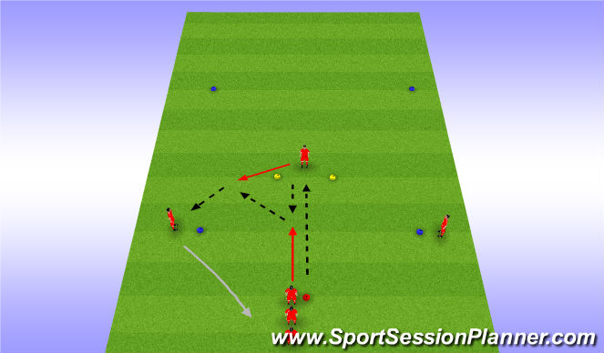 Football/Soccer Session Plan Drill (Colour): Standard With 1-2