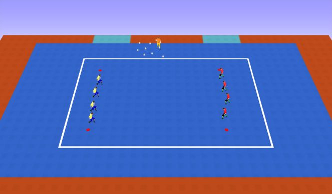 Futsal Session Plan Drill (Colour): 1v1 & 2v2