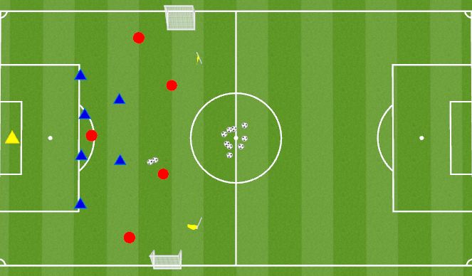 Football/Soccer Session Plan Drill (Colour): 6 v 5 + GK