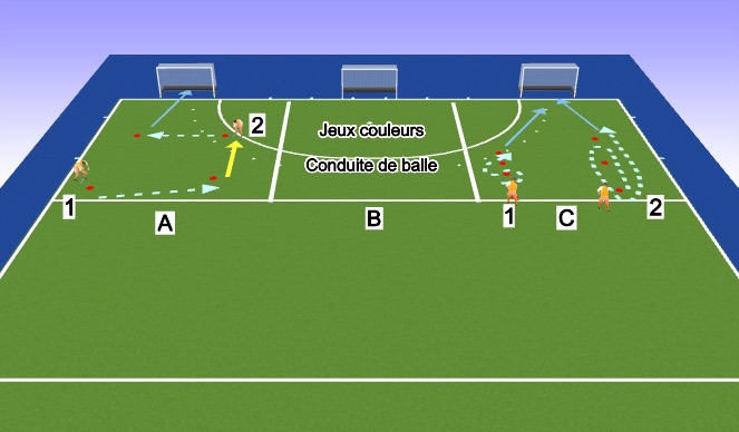 Hockey Session Plan Drill (Colour): U7