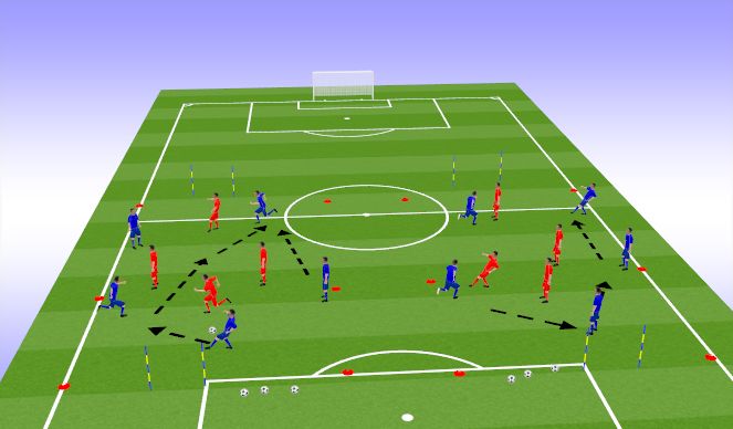 Football/Soccer Session Plan Drill (Colour): Positioning Game 25 minutes