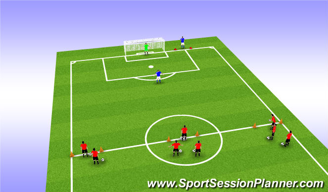 Football/Soccer Session Plan Drill (Colour): 3v1 Basic Pass & Move