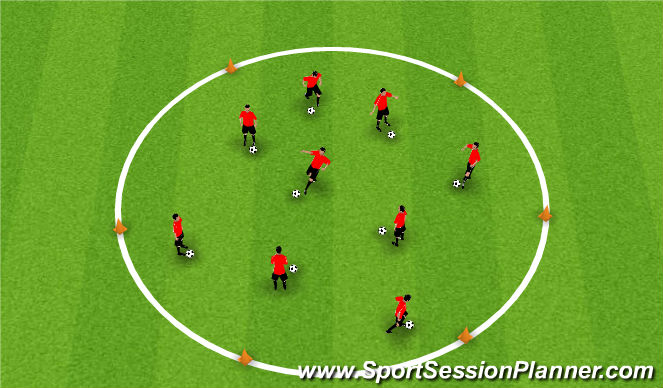 Football/Soccer Session Plan Drill (Colour): Football Island into King of the Ring