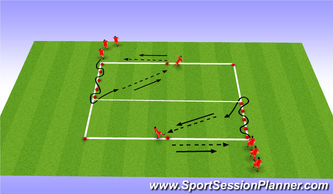 Football/Soccer Session Plan Drill (Colour): Dribbling to Pass