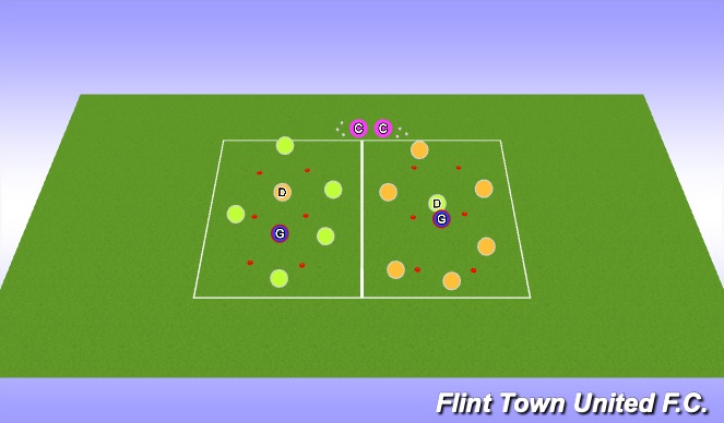 Football/Soccer Session Plan Drill (Colour): Zoned Rondo