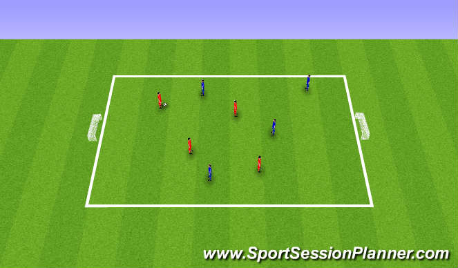 Football/Soccer Session Plan Drill (Colour): 4 v 4 The Basic Game