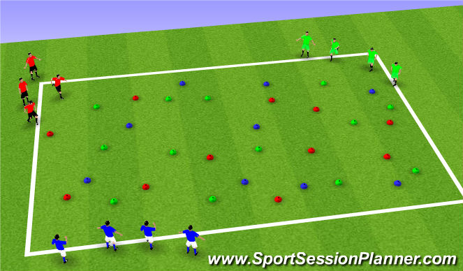 Football/Soccer Session Plan Drill (Colour): Space ships