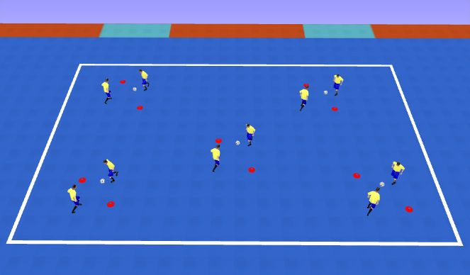 Futsal Session Plan Drill (Colour): Warm Up - Footwork