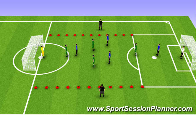 Football/Soccer Session Plan Drill (Colour): 5v5 with 2 wide neutrals