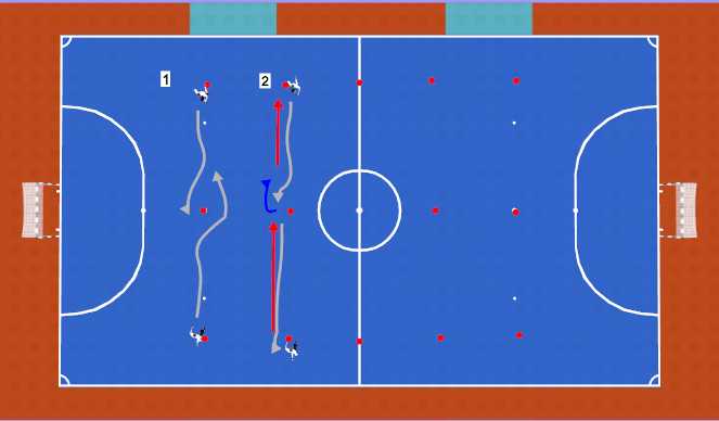 Futsal Session Plan Drill (Colour): Technical dribbling Progression