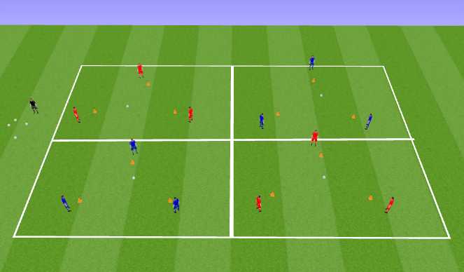 Football/Soccer Session Plan Drill (Colour): Possession Grid - Small 1